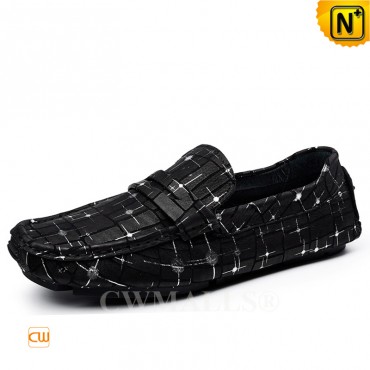 Printed Leather Moccasins CW708225 shoes.cwmalls.com