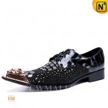 Embossed Leather Lace up Shoes CW719125 | SHOES.CWMALLS.COM