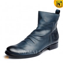 Wrinkled-Vamp Leather Boots CW726520 shoes.cwmalls.com