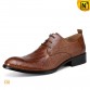 Brown Embossed Leather Dress Shoes CW762018 shoes.cwmalls.com